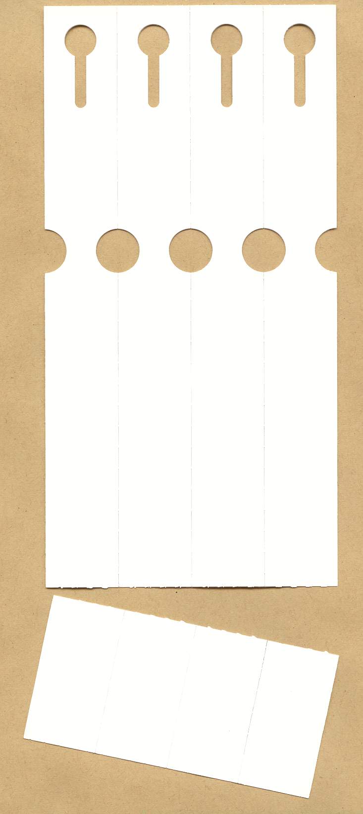 3000 étiquettes à boucle 17x250 mm en blanc avec bande détachable