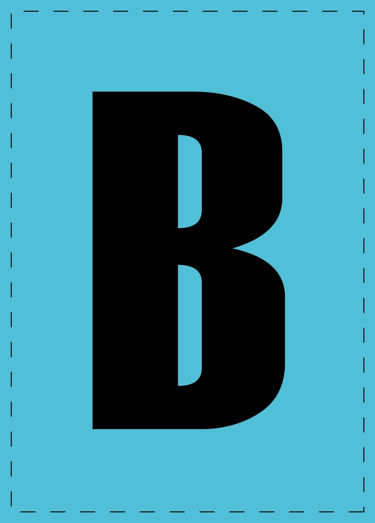 Lettre B autocollants de lettres et de chiffres, police noire sur fond bleu ES-BGPVC-B-50