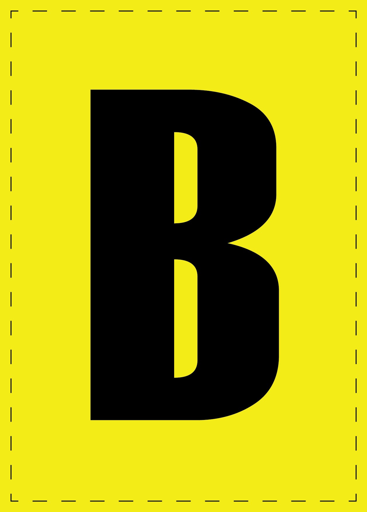 Lettre B autocollants de lettres et de chiffres, police noire sur fond jaune ES-BGPVC-B-3