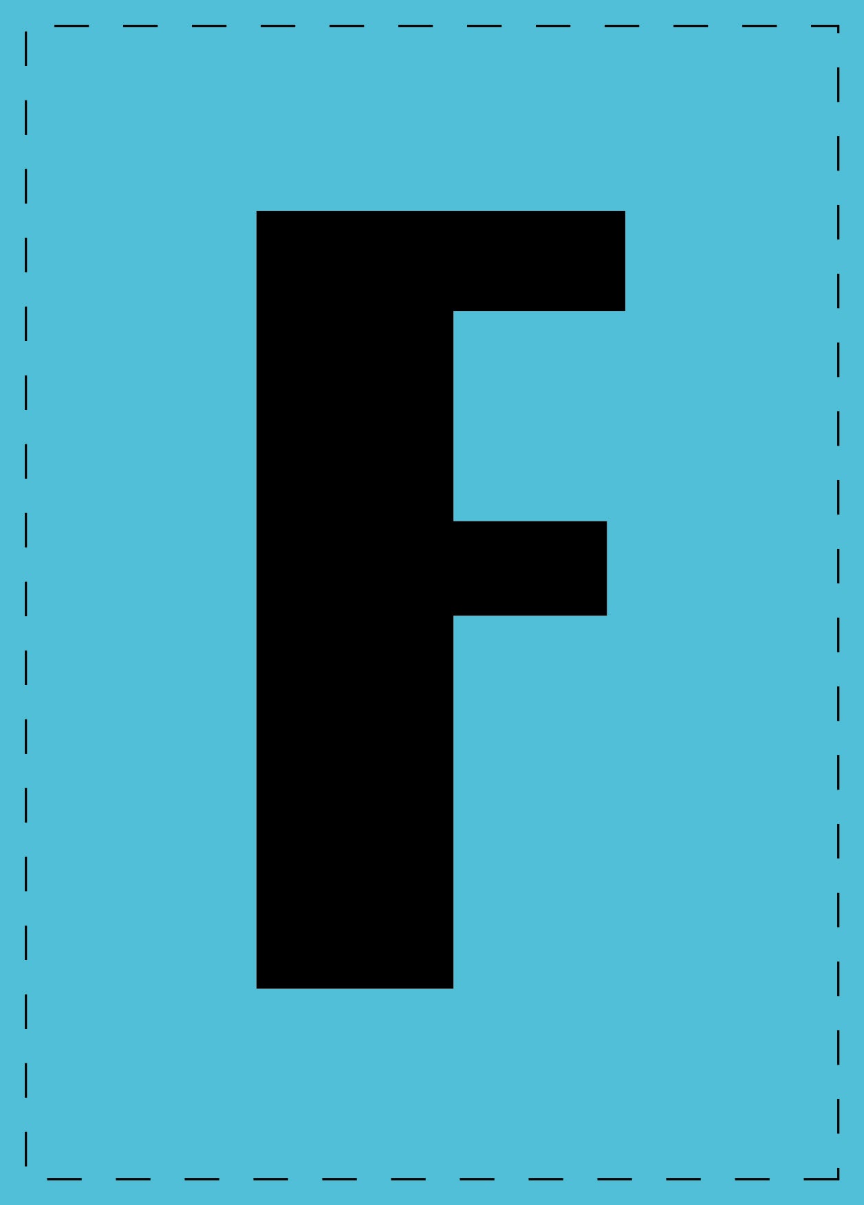 Lettre F autocollants de lettres et de chiffres, police noire sur fond bleu ES-BGPVC-F-50