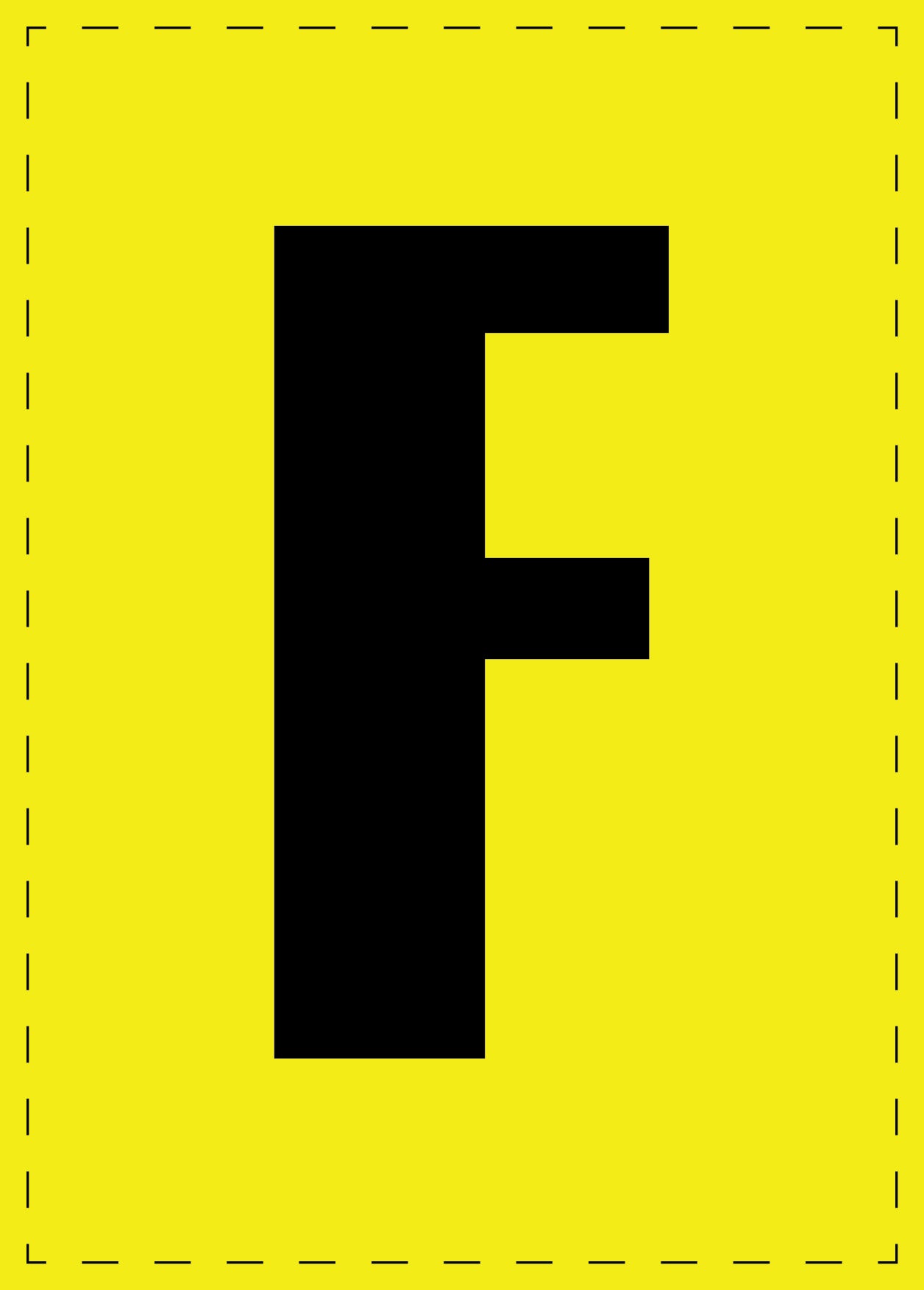Lettre F autocollants de lettres et de chiffres, police noire sur fond jaune ES-BGPVC-F-3