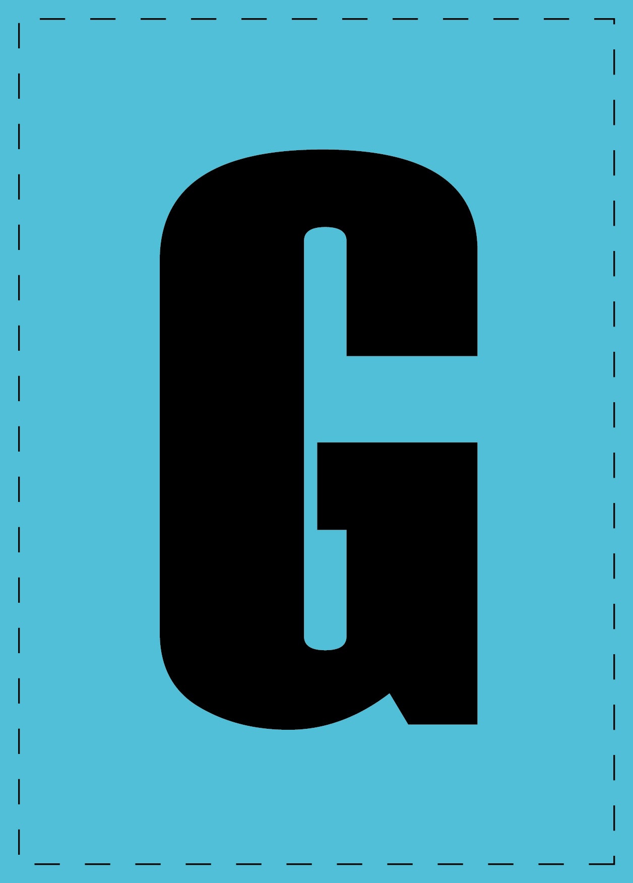 Lettre G autocollants de lettres et de chiffres, police noire sur fond bleu ES-BGPVC-G-50