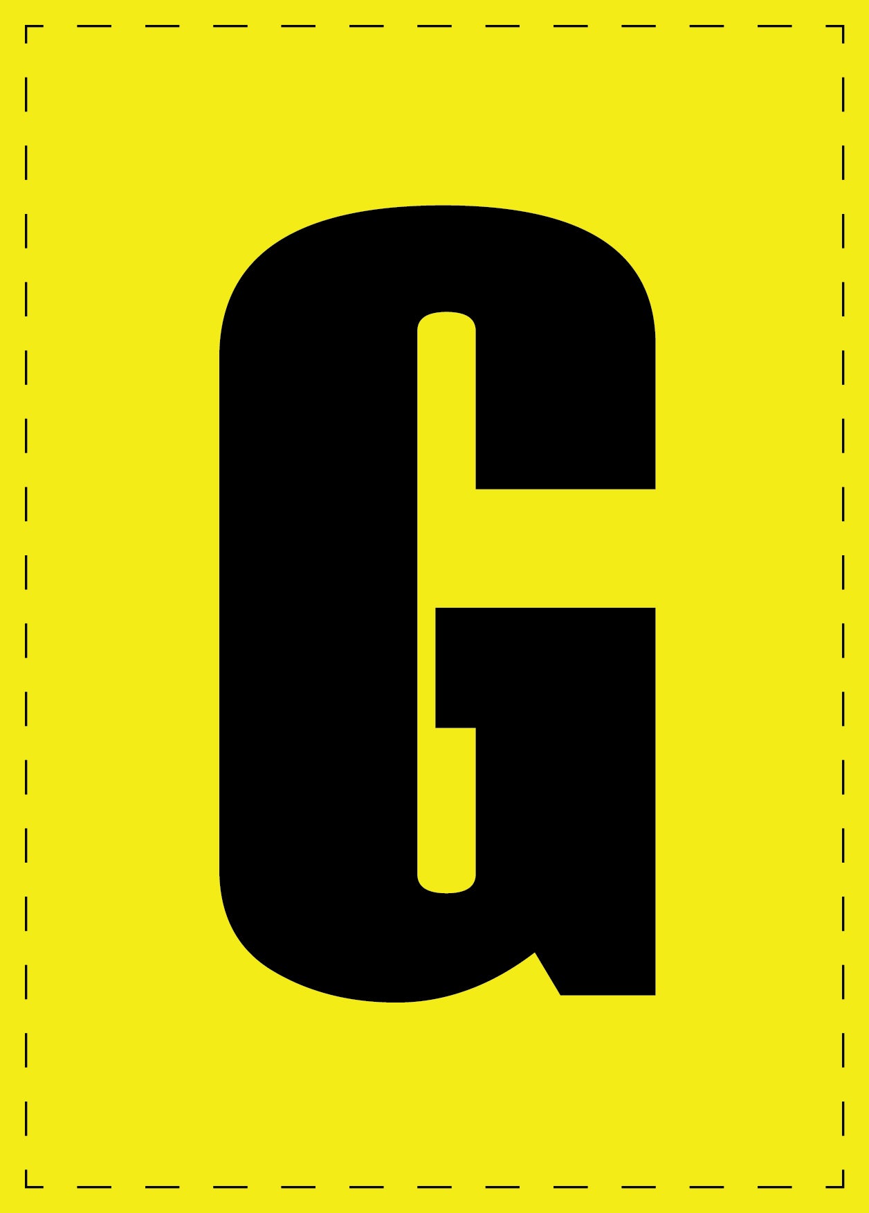 Lettre G autocollants de lettres et de chiffres, police noire sur fond jaune ES-BGPVC-G-3