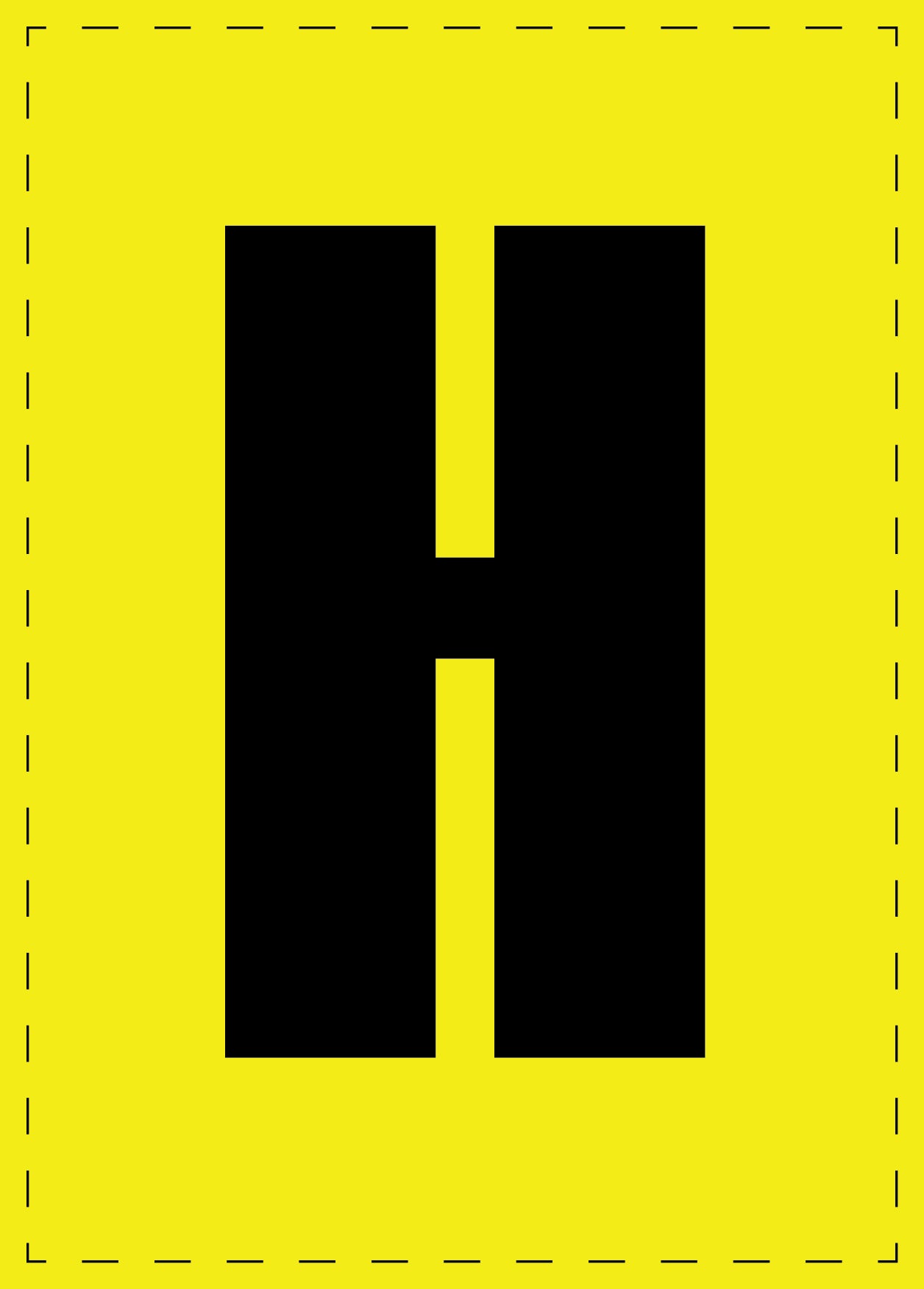 Lettre H autocollants de lettres et de chiffres, police noire sur fond jaune ES-BGPVC-H-3