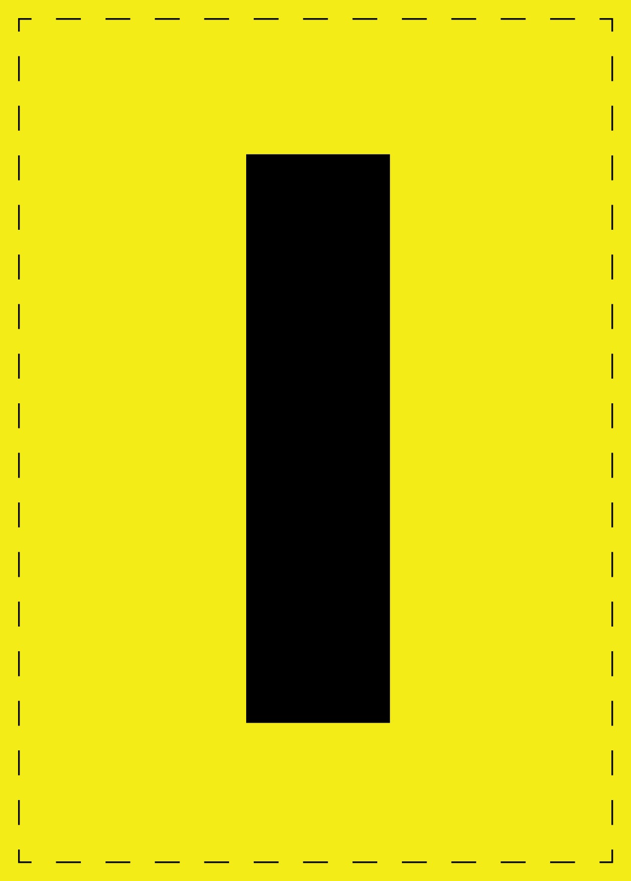 Lettre I autocollants de lettres et de chiffres, police noire sur fond jaune ES-BGPVC-I-3