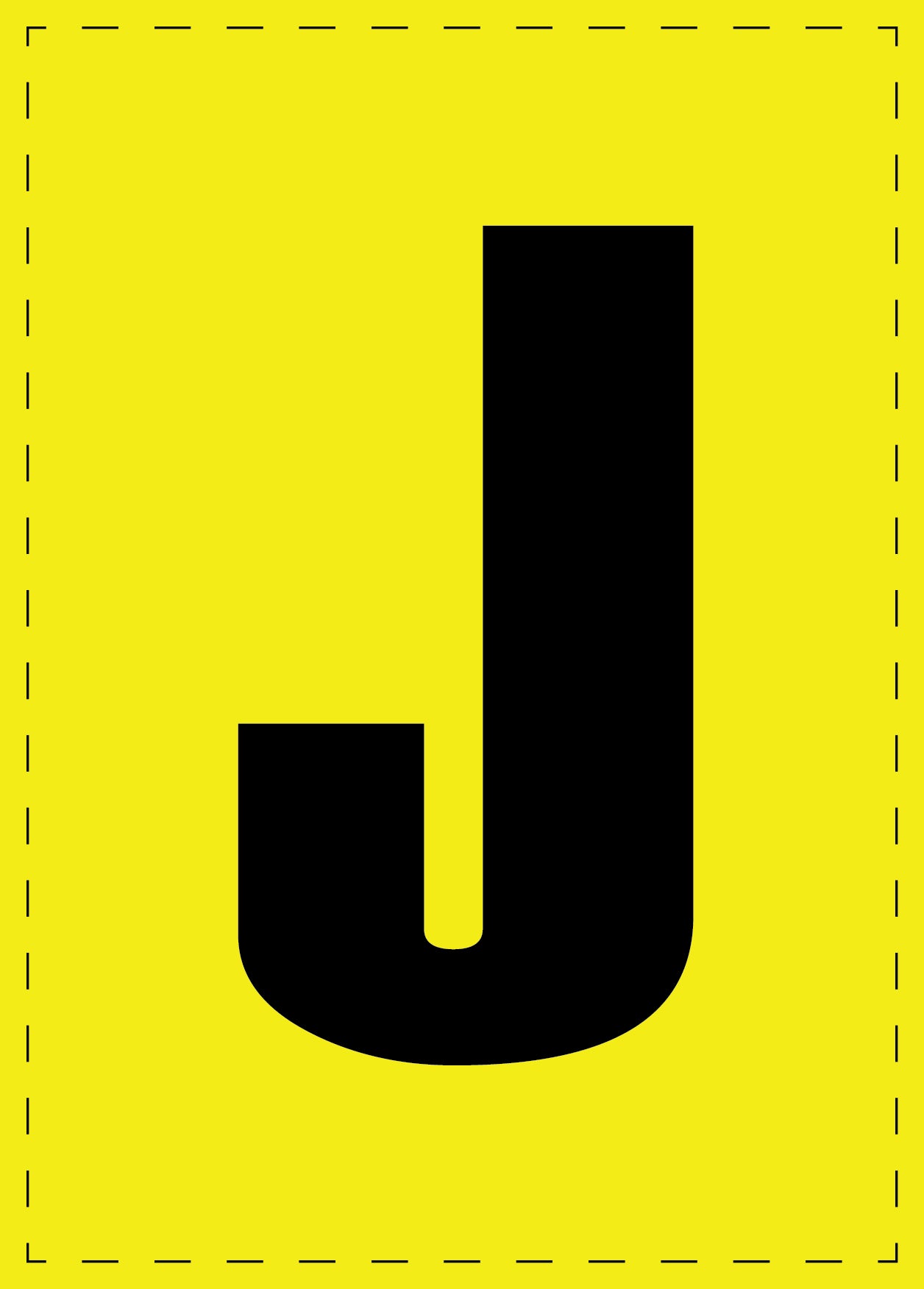 Lettre J autocollants de lettres et de chiffres, police noire sur fond jaune ES-BGPVC-J-3