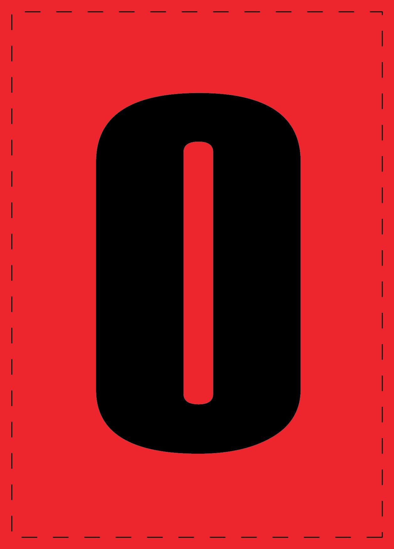 Lettre O autocollants de lettres et de chiffres, police noire sur fond rouge ES-BGPVC-O-14