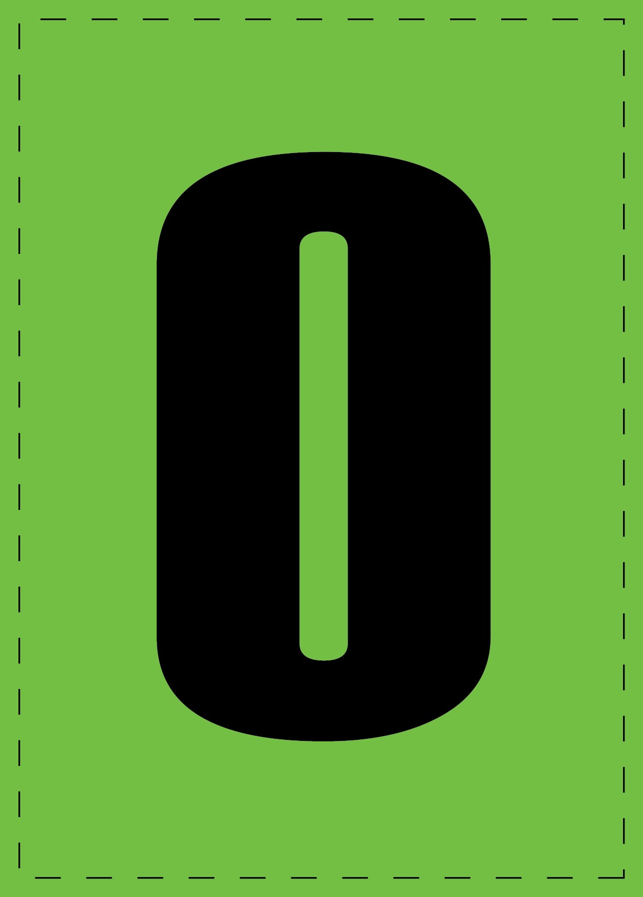 Lettre O autocollants de lettres et de chiffres, police noire sur fond vert ES-BGPVC-O-67