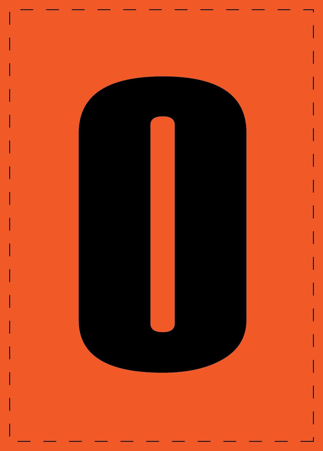 Lettre O autocollants de lettres et de chiffres, police noire sur fond orange ES-BGPVC-O-8