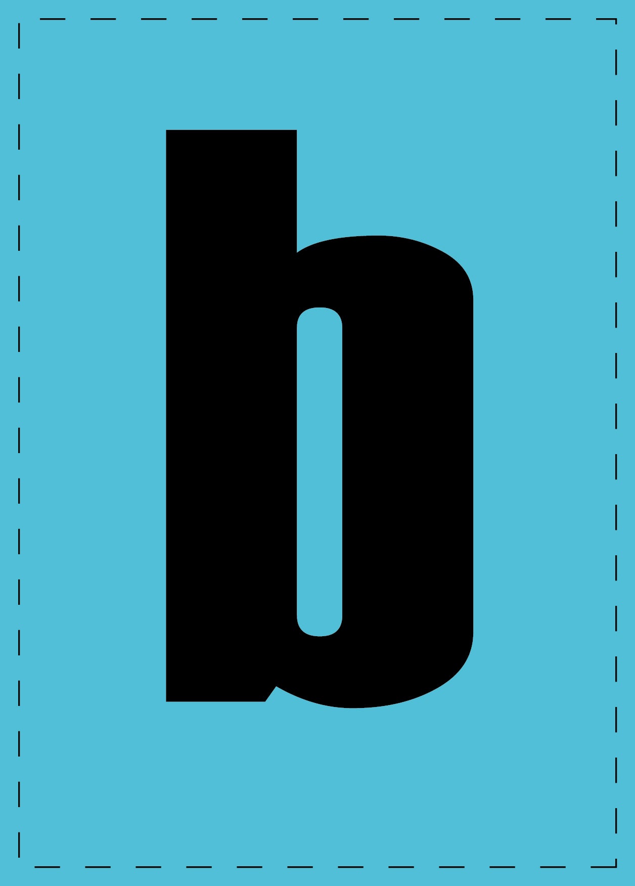 Lettre b autocollants de lettres et de chiffres, police noire sur fond bleu ES-BKPVC-B-50