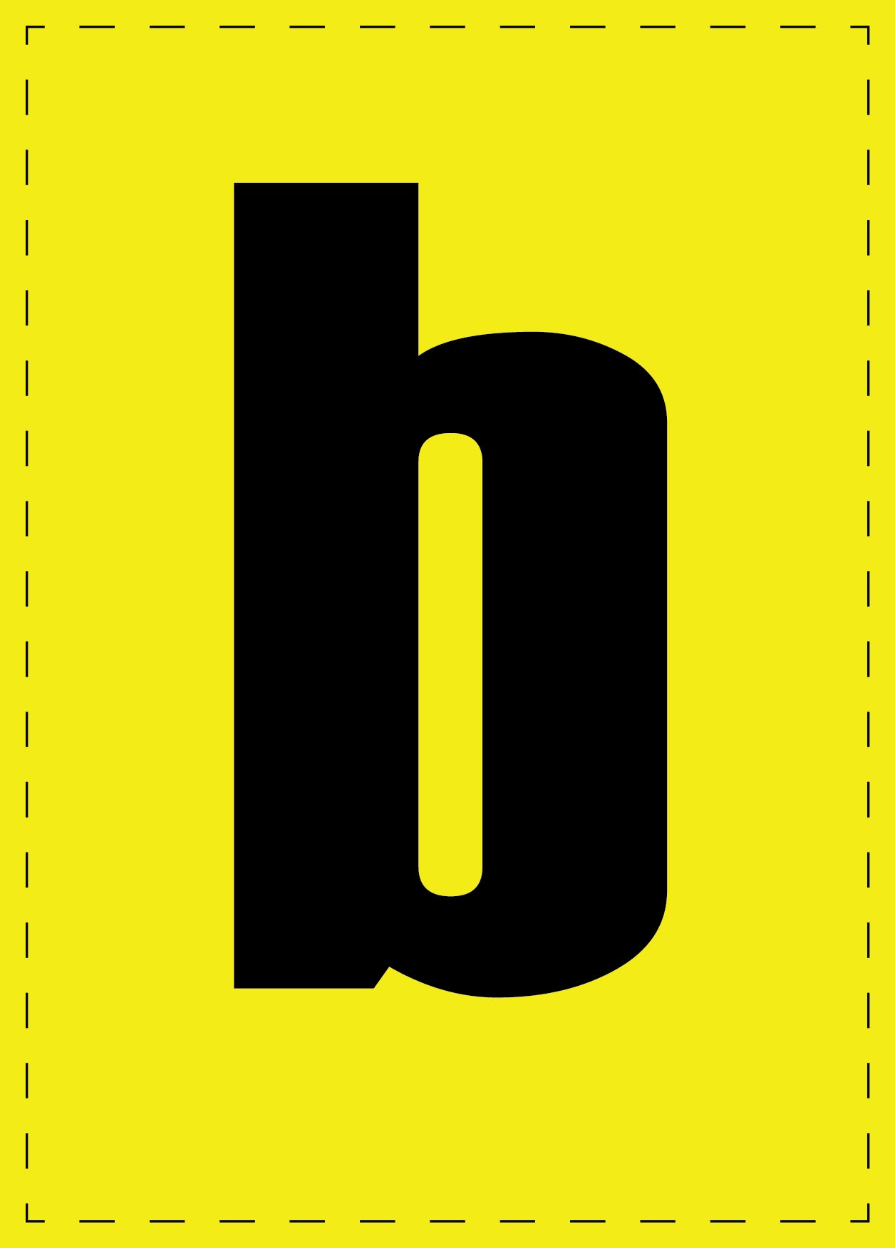 Lettre b autocollants de lettres et de chiffres, police noire sur fond jaune ES-BKPVC-B-3