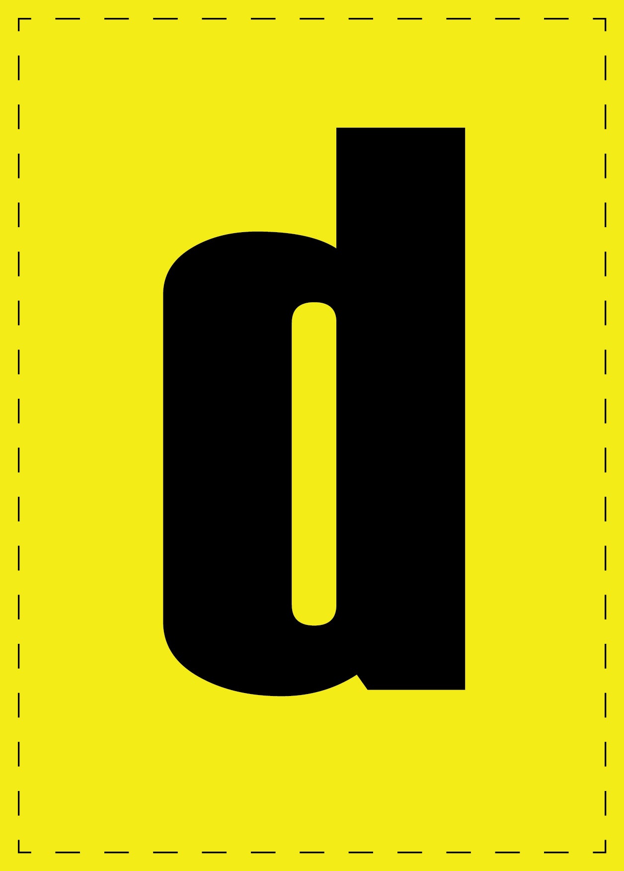 Lettre d autocollants de lettres et de chiffres, police noire sur fond jaune ES-BKPVC-D-3