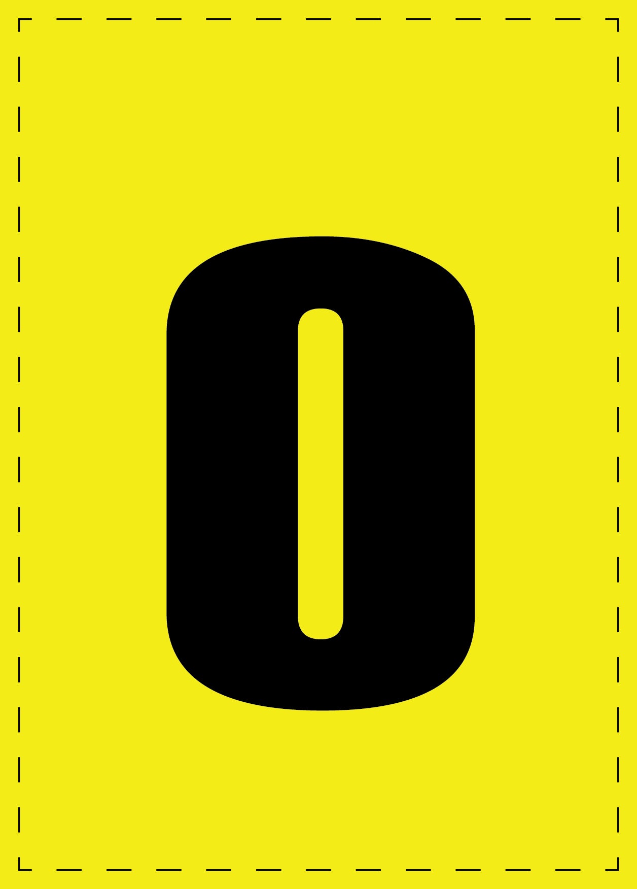 Lettre o autocollants de lettres et de chiffres, police noire sur fond jaune ES-BKPVC-O-3
