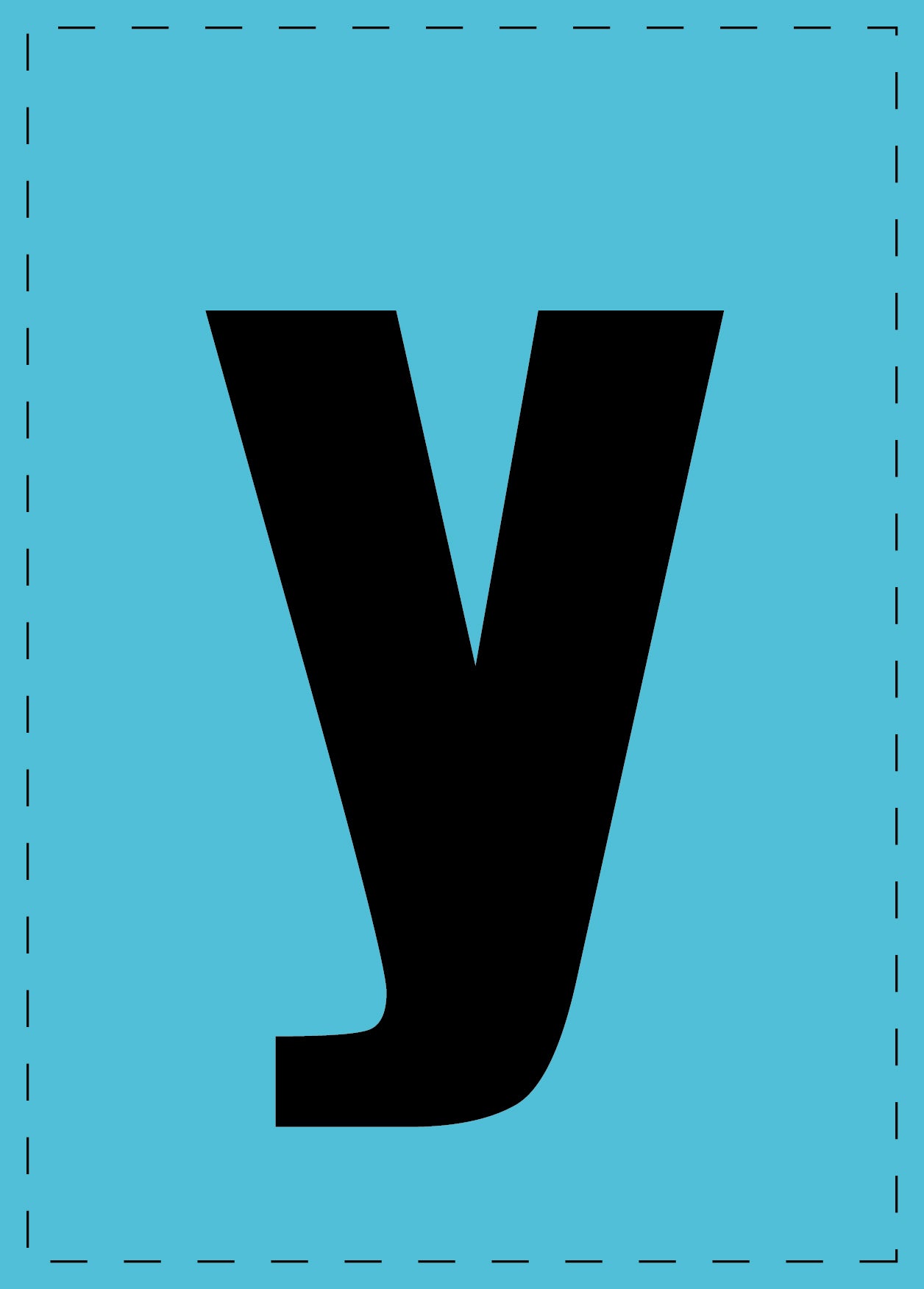 Lettre y autocollants de lettres et de chiffres, police noire sur fond bleu ES-BKPVC-Y-50