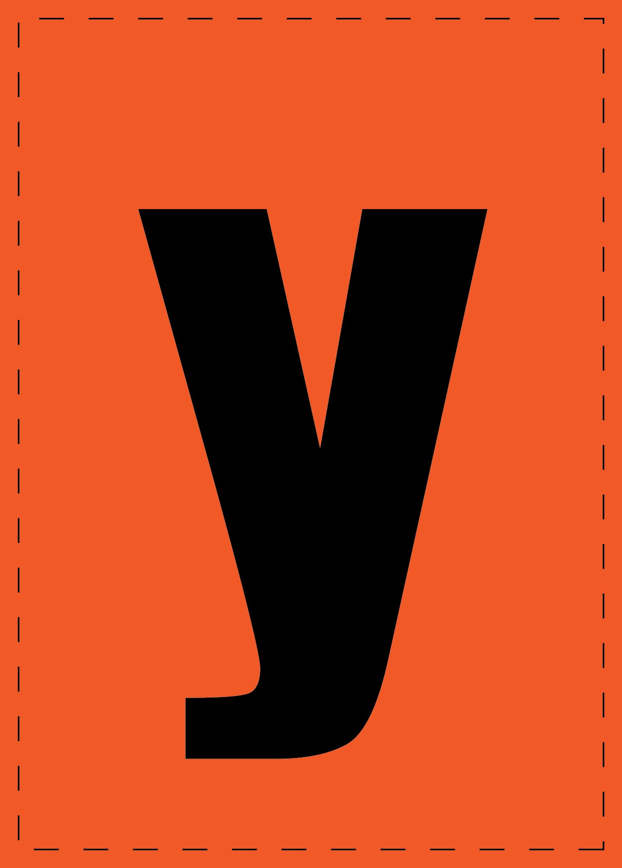 Lettre y autocollants de lettres et de chiffres, police noire sur fond orange ES-BKPVC-Y-8