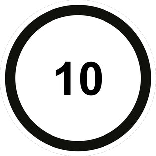 Autocollant de vitesse pour pneus "10 avec bordure noir" F-CAR1500-10