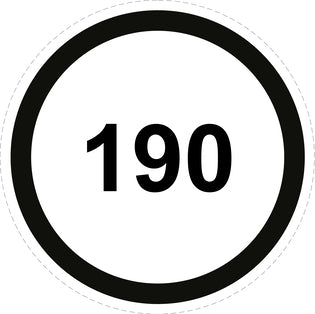 Autocollant de vitesse pour pneus "190 avec bordure noir" F-CAR1500-190