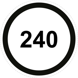 Autocollant de vitesse pour pneus "240 avec bordure noir" F-CAR1500-240