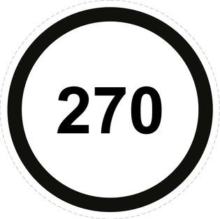 Autocollant de vitesse pour pneus "270 avec bordure noir" F-CAR1500-270