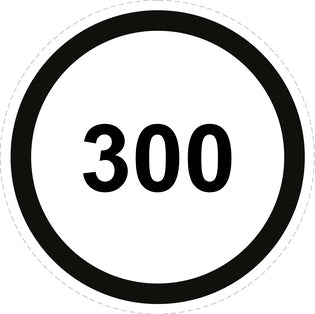 Autocollant de vitesse pour pneus "300 avec bordure noir" F-CAR1500-300
