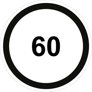 Autocollant de vitesse pour pneus "60 avec bordure noir" F-CAR1500-60