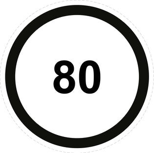 Autocollant de vitesse pour pneus "80 avec bordure noir" F-CAR1500-80