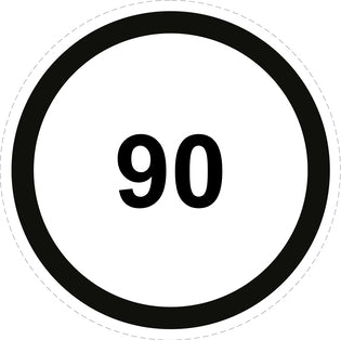 Autocollant de vitesse pour pneus "90 avec bordure noir" F-CAR1500-90