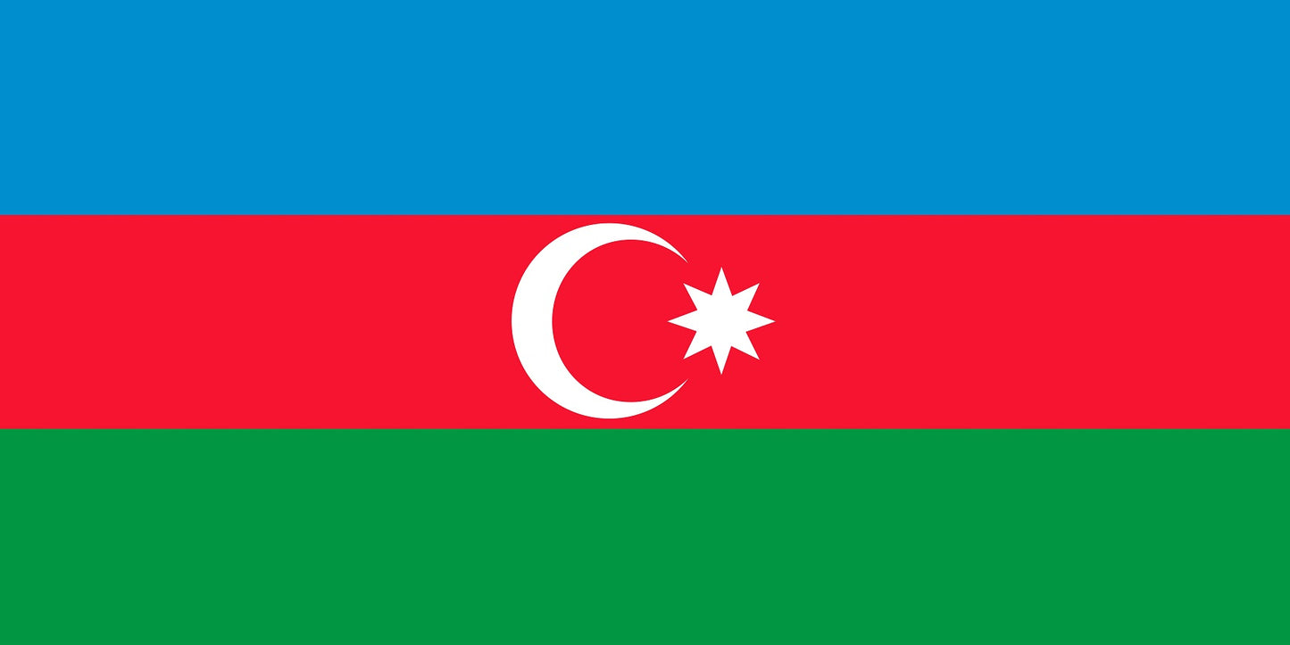 Autocollant drapeau de l'Azerbaïdjan 5-60cm Résistant aux intempéries F-FL-ASR