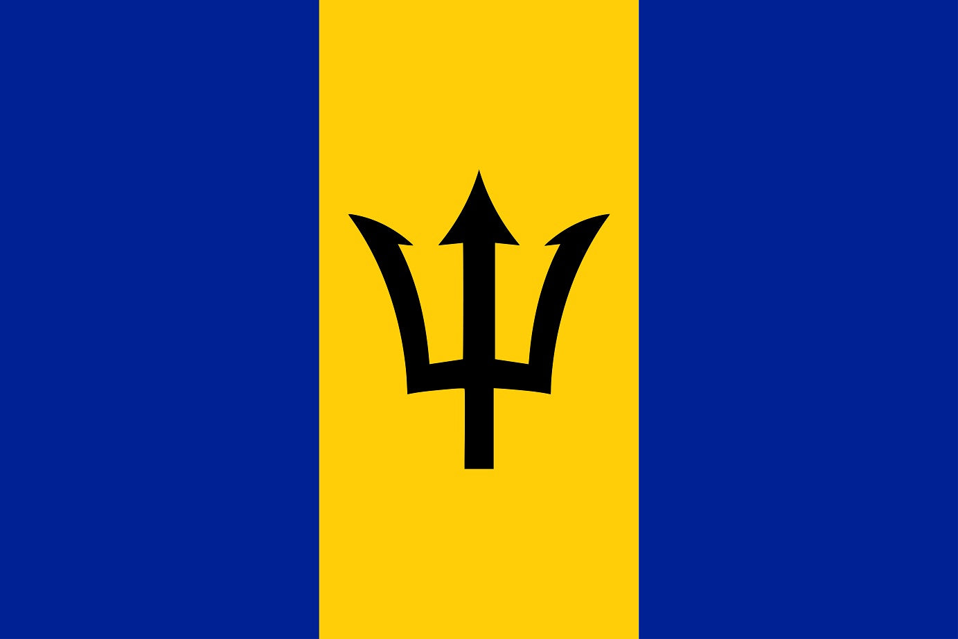 Autocollant drapeau de la Barbade 5-60cm Résistant aux intempéries F-FL-BAR