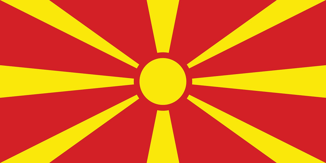 Autocollant drapeau de la Macédoine 5-60 cm Résistant aux intempéries F-FL-MZD