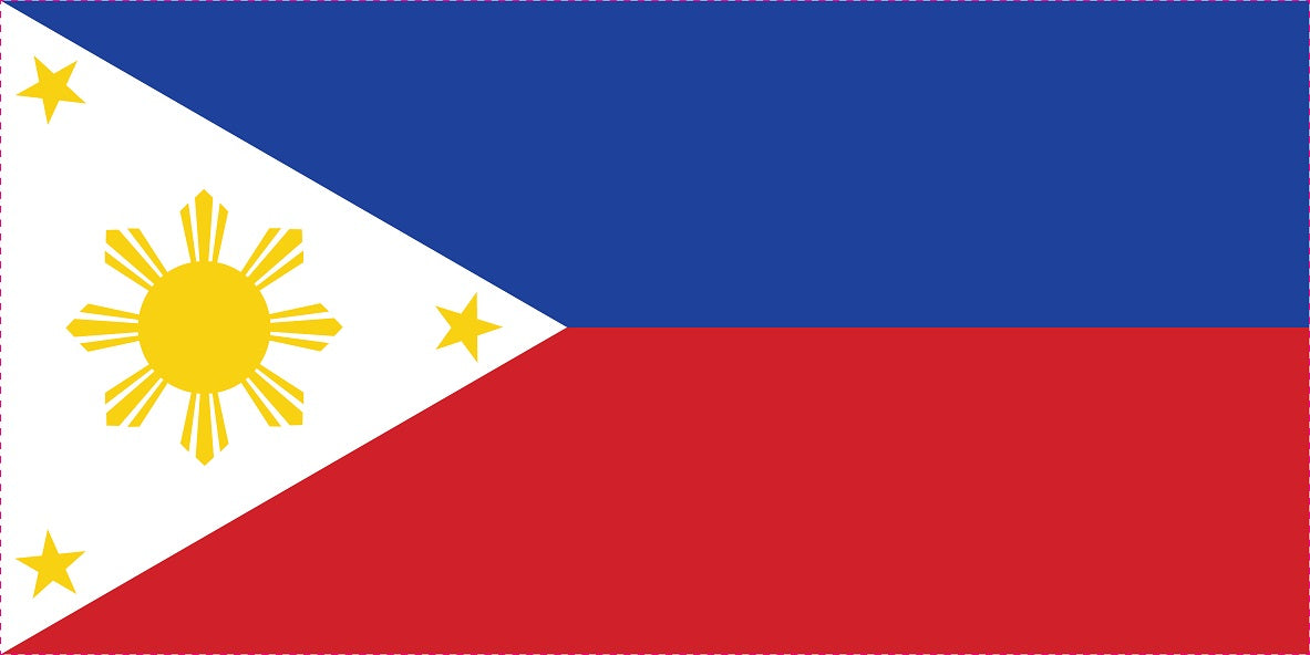 Autocollant drapeau des Philippines 5-60 cm Résistant aux intempéries F-FL-PHL