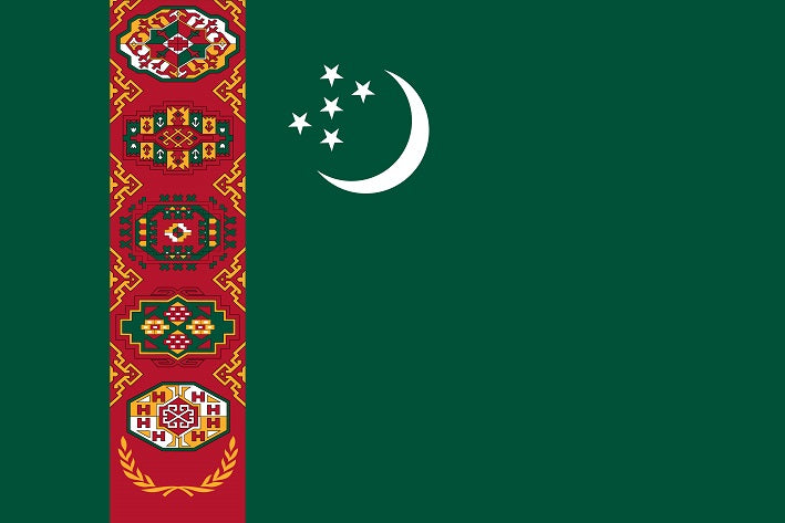 Autocollant drapeau du Turkménistan 5-60cm Résistant aux intempéries F-FL-TUR