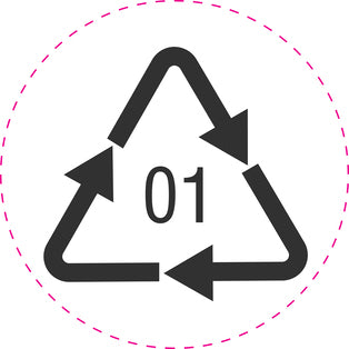 100 autocollants de recyclage "Code de Recyclage 01" F-RYCL-500