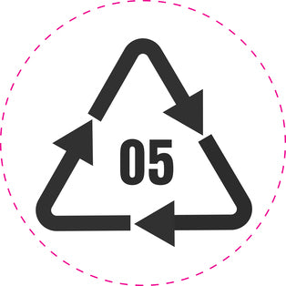 100 autocollants de recyclage "Code de Recyclage 05" F-RYCL-600