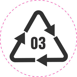 100 autocollants de recyclage "Code de Recyclage 03" F-RYCL-700