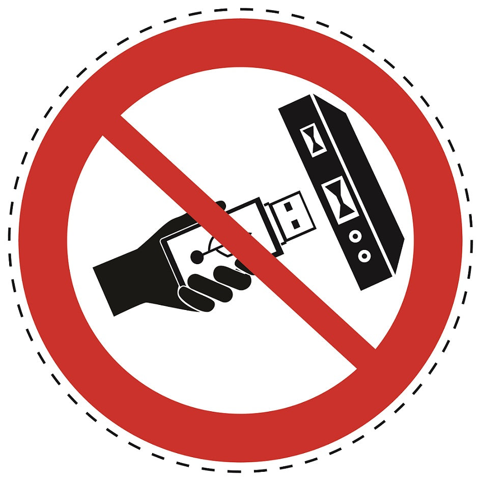Autocollant d'interdiction "Ne pas retirer la clé USB" en plastique PVC, ES-SI20500