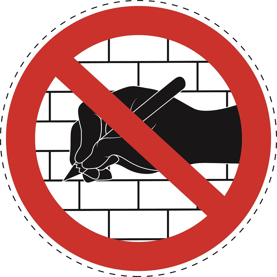 Autocollant d'interdiction "Ne pas écrire sur le mur" en plastique PVC, ES-SI21800