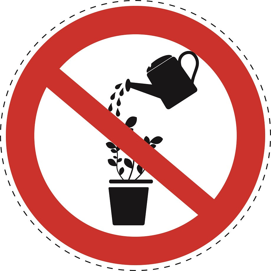 Autocollant d'interdiction "Interdit d'arroser les plantes" en plastique PVC, ES-SI22800