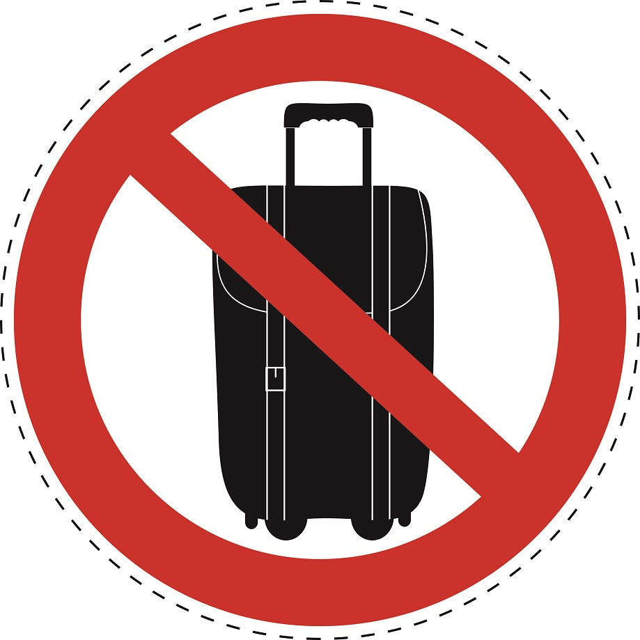 Autocollant d'interdiction "Aucun sac/bagage autorisé" en plastique PVC, ES-SI26300