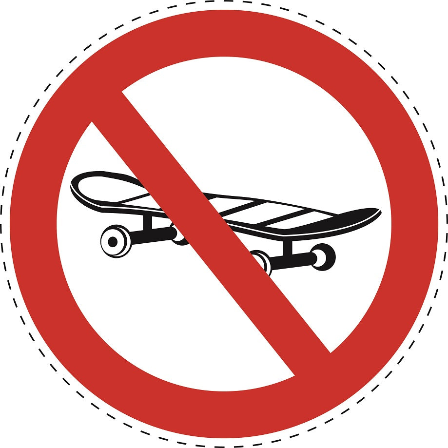 Autocollant d'interdiction "Pas de skateboard" en plastique PVC, ES-SI26500