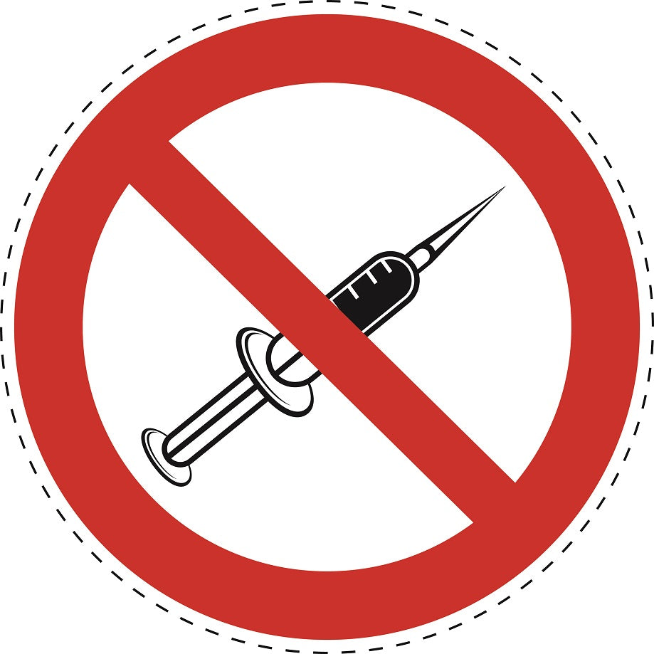 Autocollant d'interdiction "Vaccins interdits" en plastique PVC, ES-SI29400