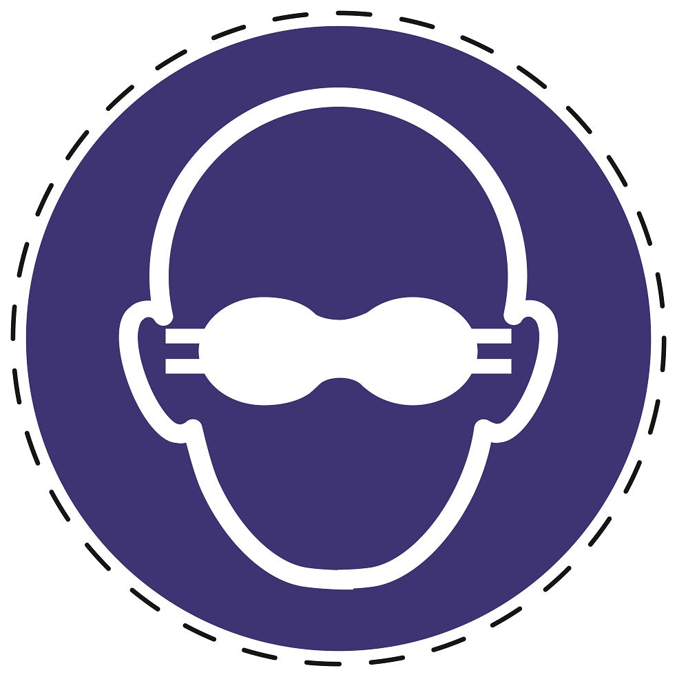 Autocollants obligatoires "Utilisez des protections oculaires largement opaques" en plastique PVC, ES-SIM027