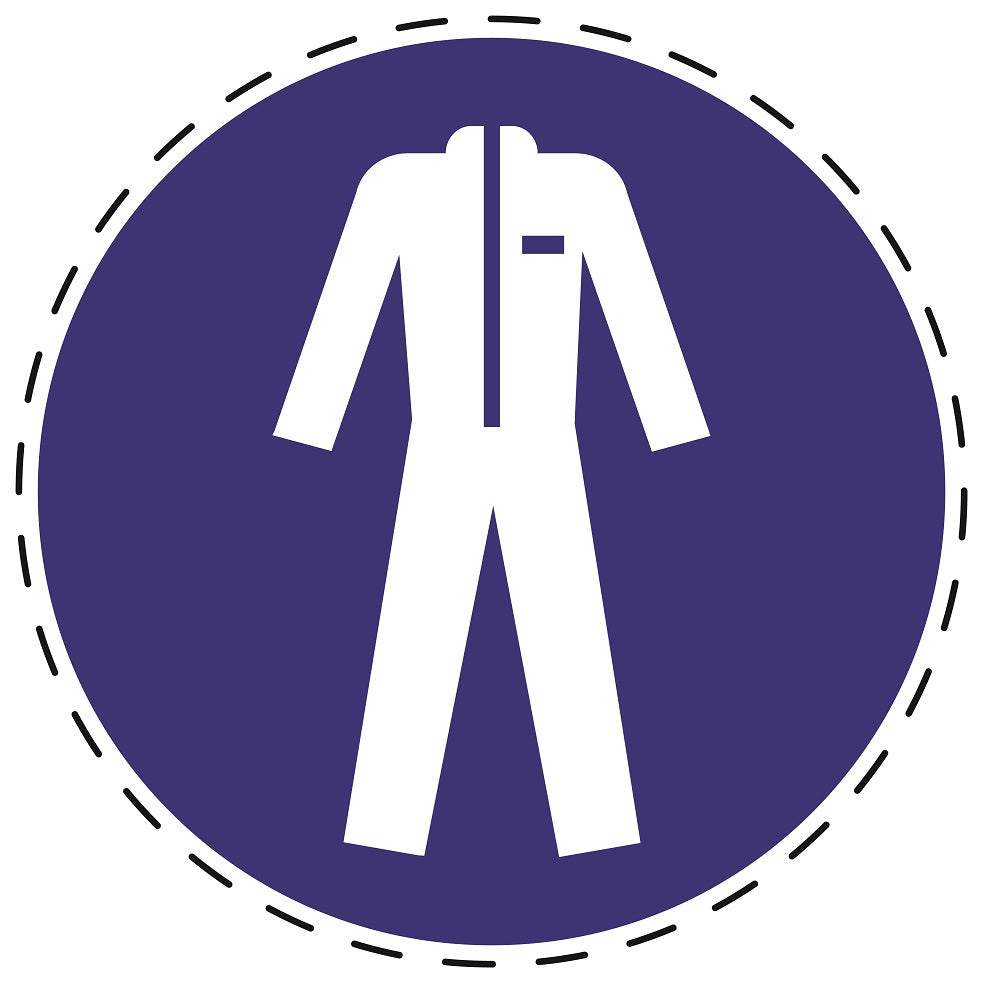 Autocollants obligatoires "Utilisez des vêtements de protection" en plastique PVC, ES-SIM030