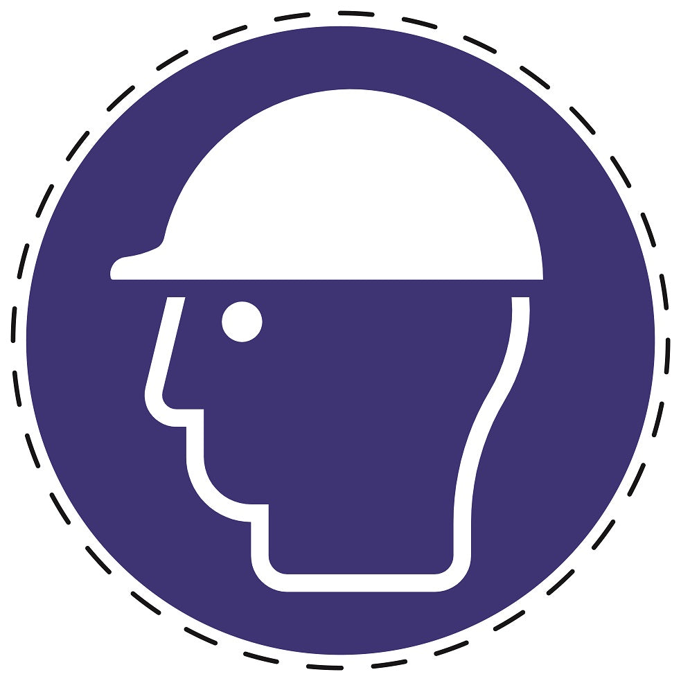 Autocollants obligatoires "Utilisez une protection de tête" en plastique PVC, ES-SIM034