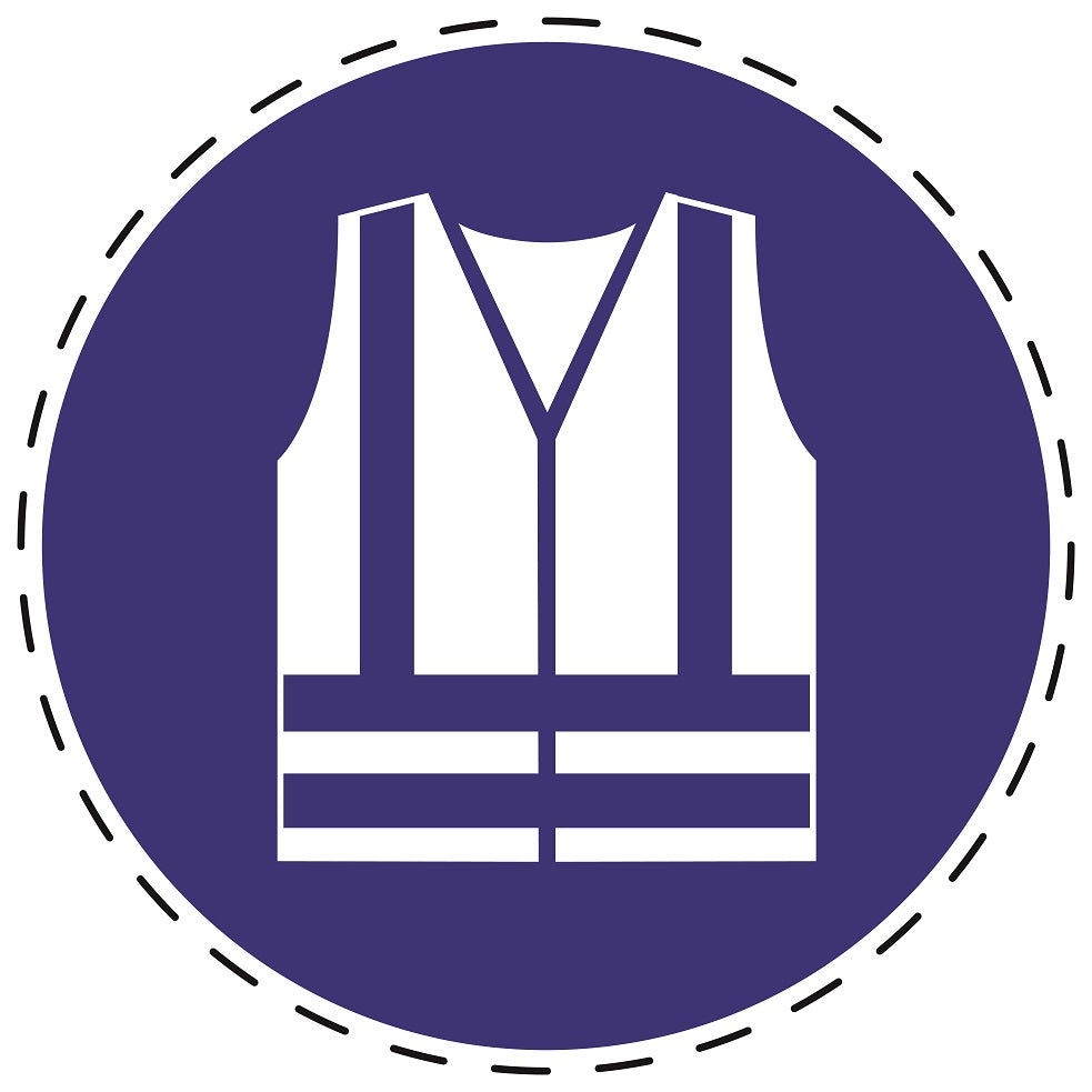 Autocollants obligatoires "Utilisez un gilet de sécurité" en plastique PVC, ES-SIM035