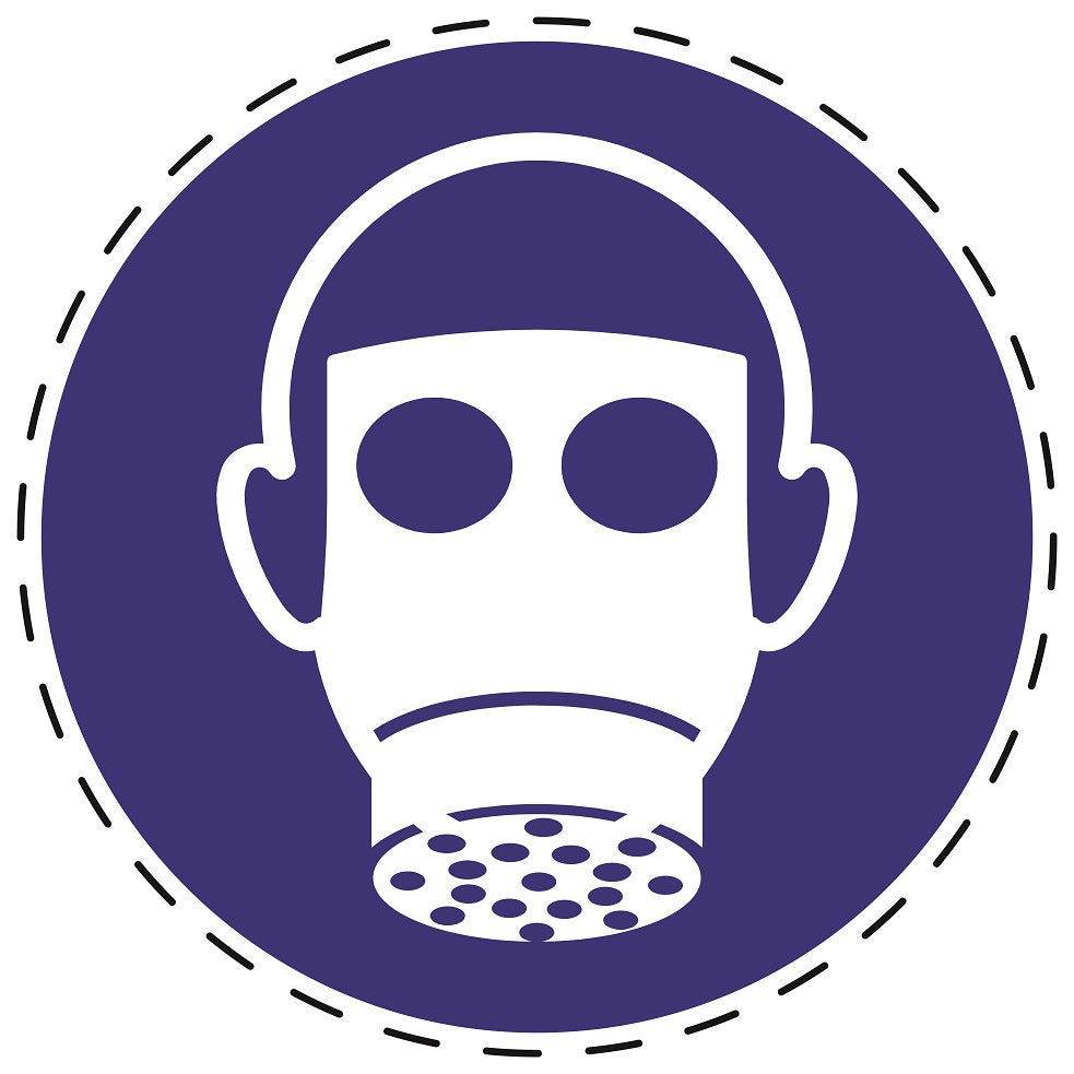 Autocollants obligatoires "Utilisez une protection respiratoire" en plastique PVC, ES-SIM037