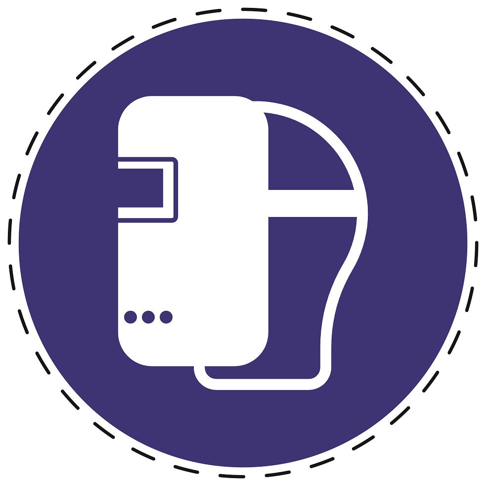 Autocollants obligatoires "Utilisez un masque de soudage" en plastique PVC, ES-SIM039