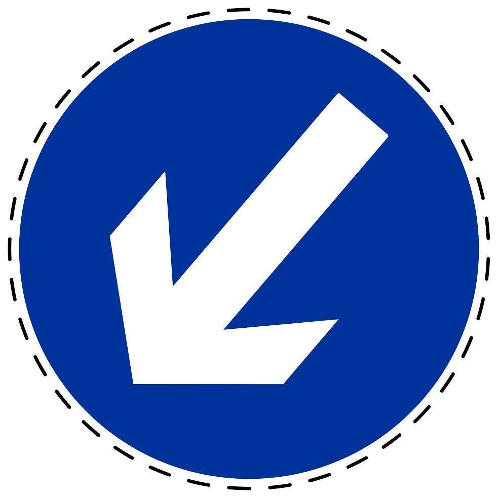 Autocollants obligatoires "À gauche dans le passé" en plastique PVC, ES-SIM1020