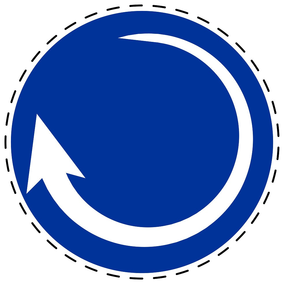 Autocollants obligatoires "Rotatie met de klok mee: Rotation dans le sens horaire" en plastique PVC, ES-SIM1750