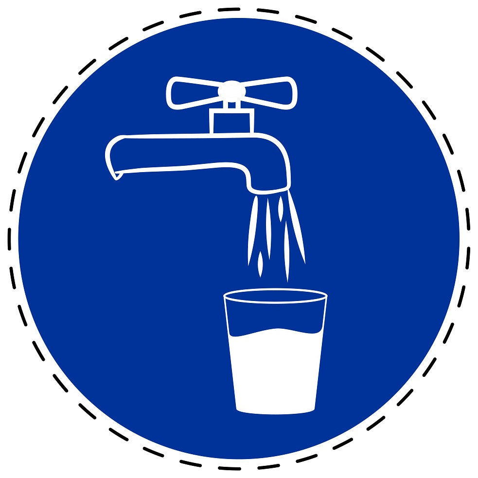 Autocollants obligatoires " Eau potable" en plastique PVC, ES-SIM1990